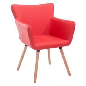 Jídelní / konferenční židle Anerien přírodní podnož, červená