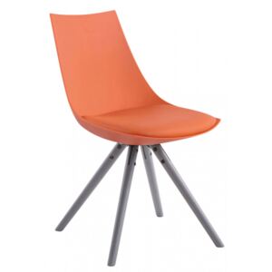 Jídelní / konferenční židle Albatros syntetická kůže, šedá podnož kulatá, oranžová