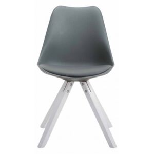 Jídelní / konferenční židle Tomse syntetická kůže, podnož hranatá bílá, šedá