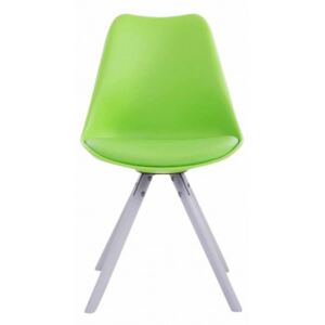 Jídelní / konferenční židle Tomse syntetická kůže, podnož kulatá bílá, zelená