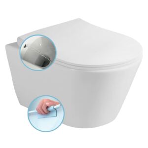 AVVA WC mísa závěsná rimless, s bidetovou sprškou, 35,5x53 cm 100312