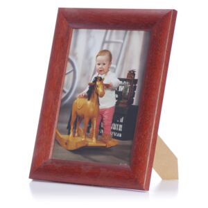 Dřevěný fotorámeček - Lira - Uniqua - natural červený na fotky: 21x29,7cm - A4, zasklení: Sklo