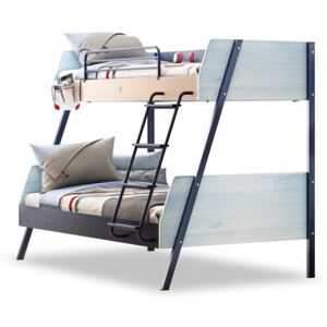 Čilek Studentská patrová postel (90x200-120x200 cm) Duo Barevná varianta: bělený dub/modrá