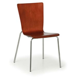 Dřevěná židle s chromovannou konstrukcí CALGARY 19, ořech