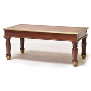 Konferenční stolek z palisandrového dřeva zdobený mosazným kováním, 110x60x45cm