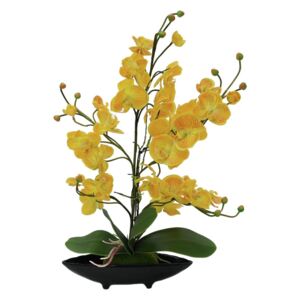 Orchidea dekorace EVA, žlutá - MAXINAKUP.cz