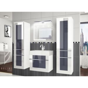 Moderní stylová koupelnová sestava s led osvětlením ELEGANZA 5PRO + zrcadlo ZDARMA 132
