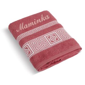 Froté ručník proužek se jménem MAMINKA terakota Bellatex