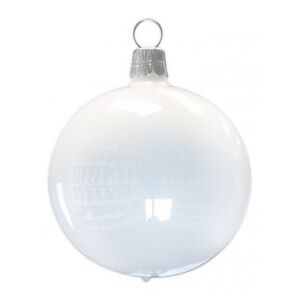 Vánoční koule bílá, porcelánový odlesk - Velikost 7cm