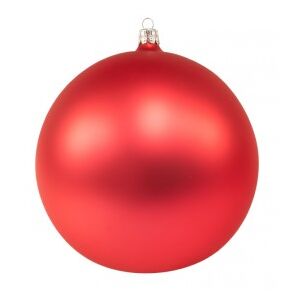 Vánoční koule světle červená, matná - Velikost 15 cm