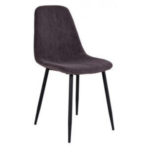 House Nordic Jídelní židle STOCKHOLM tmavě šedý manšestr, černá podnož