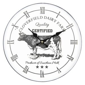 Kovové nástěnné hodiny Farm - Ø 29*4 cm / 1*AA