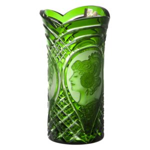 Váza Mucha, barva zelená, výška 210 mm