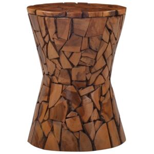 Mozaiková stolička hnědá masivní teakové dřevo