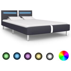 Rám postele s LED světlem černý umělá kůže 120 x 200 cm