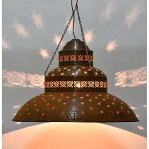 Kovová lampa v orientálním stylu, rez, 61x61x42cm