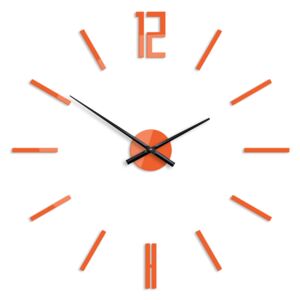 Moderní nástěnné hodiny CARLO ORANGE HMCNH057-orange (nalepovací hodiny na stěnu)
