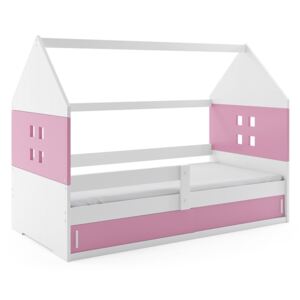 Dětská postel Domi 1 80x160, bílá/bílá/růžová