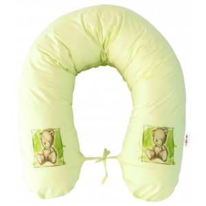Baby Nellys Kojící polštář - relaxační poduška 170 cm Teddy - zelený