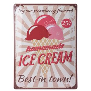 Plechová cedule - Homemade Icecream