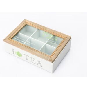 Dřevěná krabice na čaj Love Tea