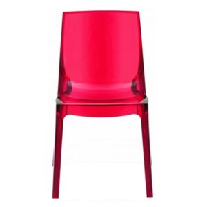 Židle Simple Chair, transparentní červená