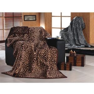 Výprodej - NUR deka akrylová NS 132 hnědá gepardí vzor 160x220cm