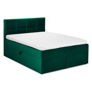 Zelená sametová dvoulůžková postel Mazzini Beds Mimicry, 200 x 200 cm