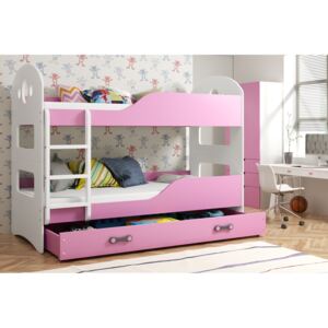 BMS Group Dětská patrová postel Dominik 160x80 Růžová