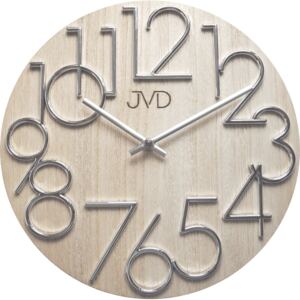 Nástěnné dřevěné hodiny JVD HT99.2 s vypáleným logem hodin (POŠTOVNÉ ZDARMA!!)