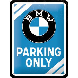 Nostalgic Art Plechová cedule – BMW Parking Only (modrá) 20x15 cm