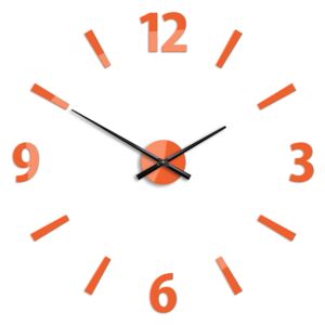 Moderní nástěnné hodiny KLAUS ORANGE HMCNH061-orange (nalepovací hodiny na stěnu)