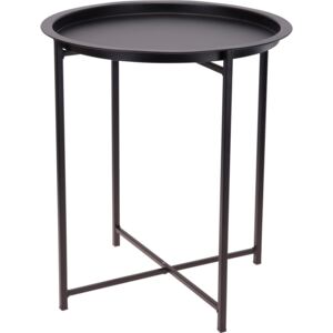 Příležitostný kovový stůl, Ø 46 cm, barva černá matná