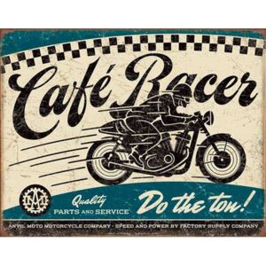 Plechová cedule: Cafe Racer - 30x40 cm