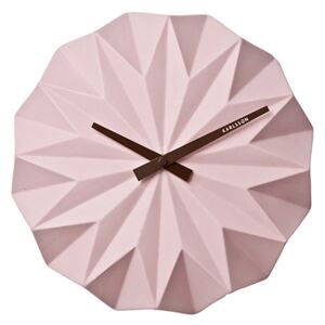 KARLSSON Nástěnné hodiny Origami růžové, Vemzu