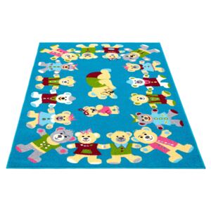 Dětský koberec Agnella Funky ROB Turkus modrý Rozměr: 100x170 cm