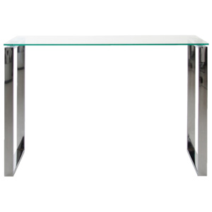 Jídelní stůl 110x40 cm s čirým sklem a kovovou konstrukcí DO205