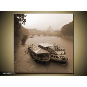 Obraz dvou lodí na řece (F002992F3030)