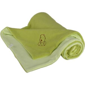 Dětská deka zelená s pejskem fleece bavlna