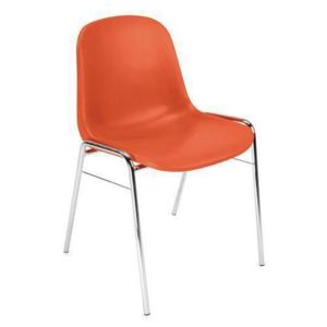 Plastová jídelní židle Manutan Chrome, oranžová