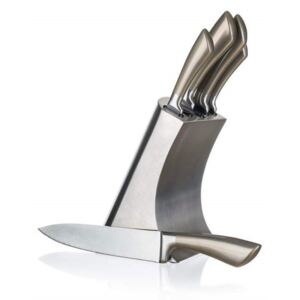Banquet Sada nožů METALLIC Platinum, 5 ks a nerezový stojan