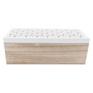 Dřevěný úložný box na čaj Clayre & Eef Lersso, délka 23 cm