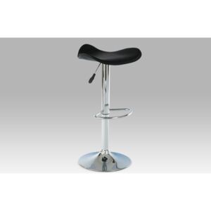 Artium Moderní barová židle v kombinaci černého koženkového sedáku s chromovou nohou. Židle je výško