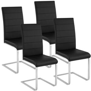 4 Houpací židle, umělá kůže černá