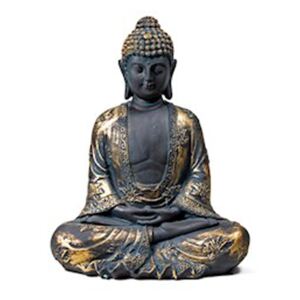 Meditující Buddha - soška Feng Shui - černo-zlatá