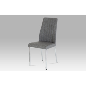 Jídelní židle chrom v kombinaci šedá látka a ekokůže DCH-352 GREY2