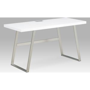 Kancelářský stůl 140x60, bílá MDF mat, broušený nikl APC-602 WT Art