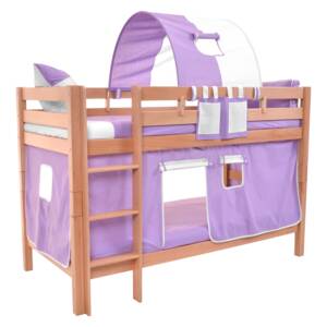 Dětská patrová postel s domečkem VIOLET - MARK 200x90cm - přírodní