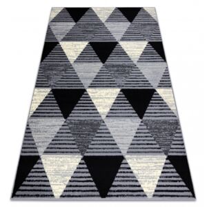 Kusový koberec BASE 3986 trojúhelníky šedý / černý Rozměr: 140x190 cm