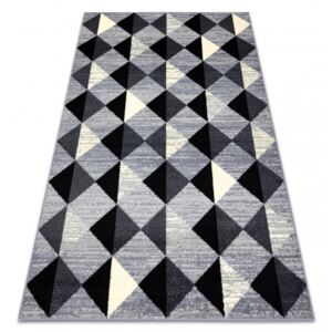 Kusový koberec BASE 3987 Trojúhelníky šedý / slonová kost Rozměr: 140x190 cm